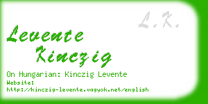 levente kinczig business card